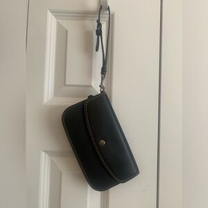 Coach genuine black leather wristlet